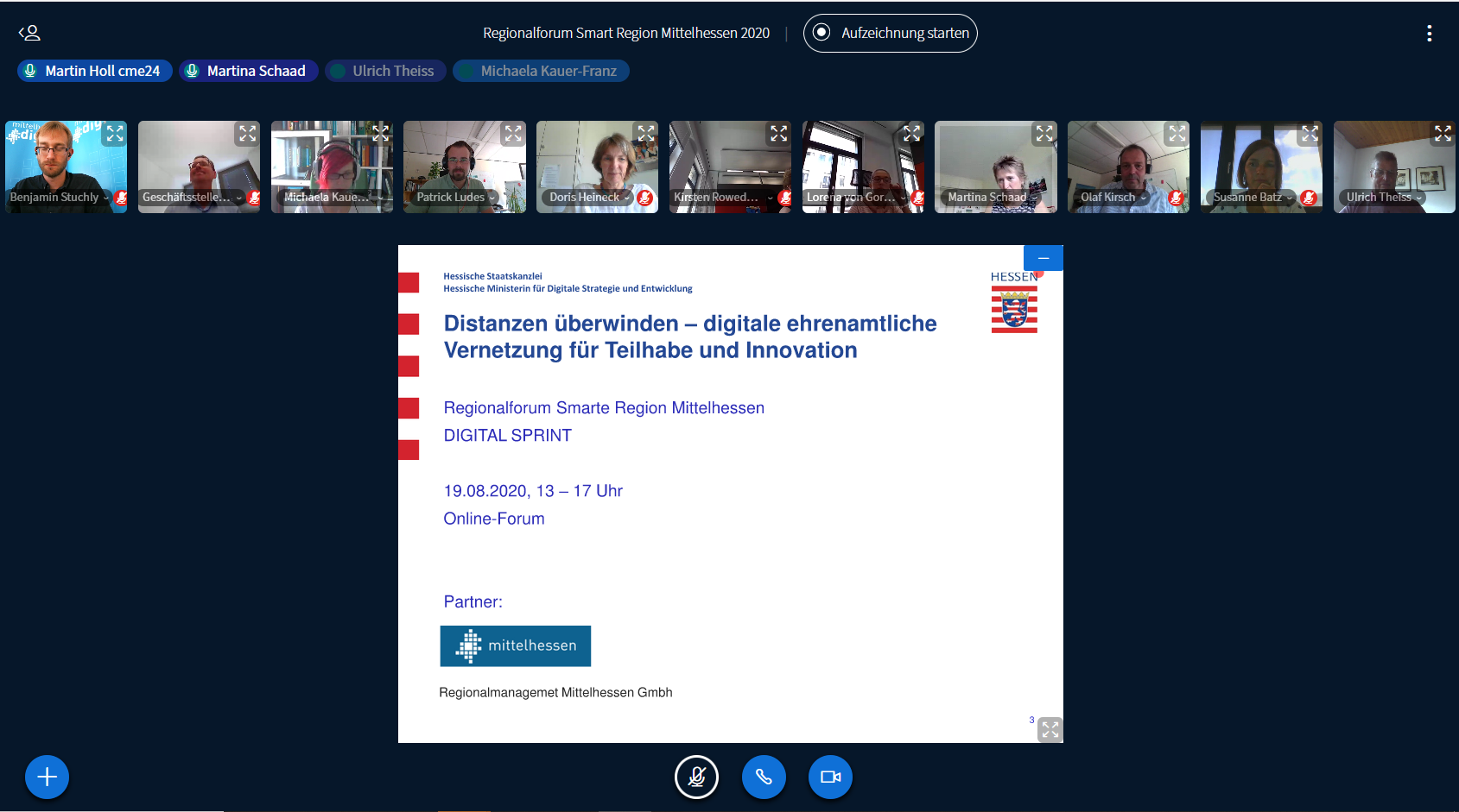 Distanzen überwinden – digitale ehrenamtliche Vernetzung für Teilhabe und Innovation; lautete das Thema des ersten Regionalforum Mittelhessen.